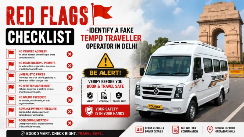 Red Flags Checklist: How to Identify a Fake Tempo Traveller Operator in Delhi