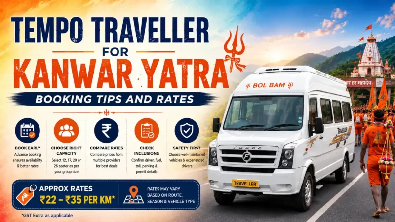 Tempo Traveller for Kanwar Yatra- Booking Tips, Routes, Rates, and What Nobody Tells You