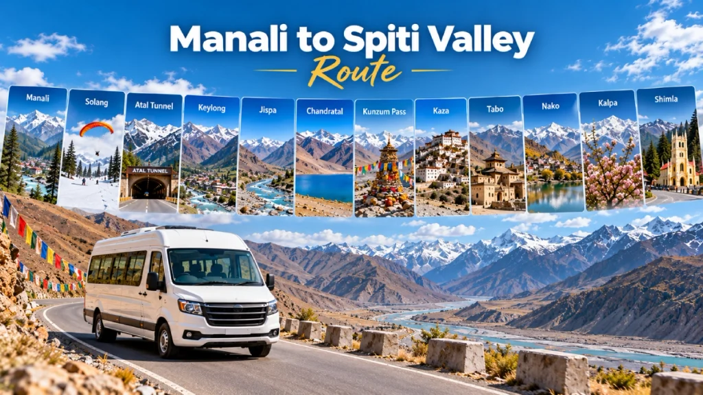 Manali to Spiti via Solang, Jispa & Keylong Enroute Stops at manali to Spiti Route